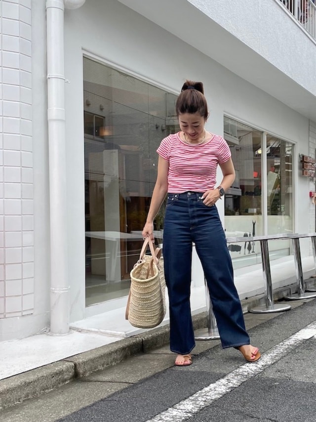 この夏お気に入りの、大きなかごバッグ♡ | スタッフの 今日のコーデ