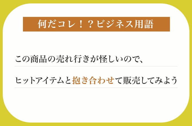 この商品の売れ行きが怪しいので、ヒットアイテムと抱き合わせて販売してみよう【何だコレ！？ビジネス用語】_img0