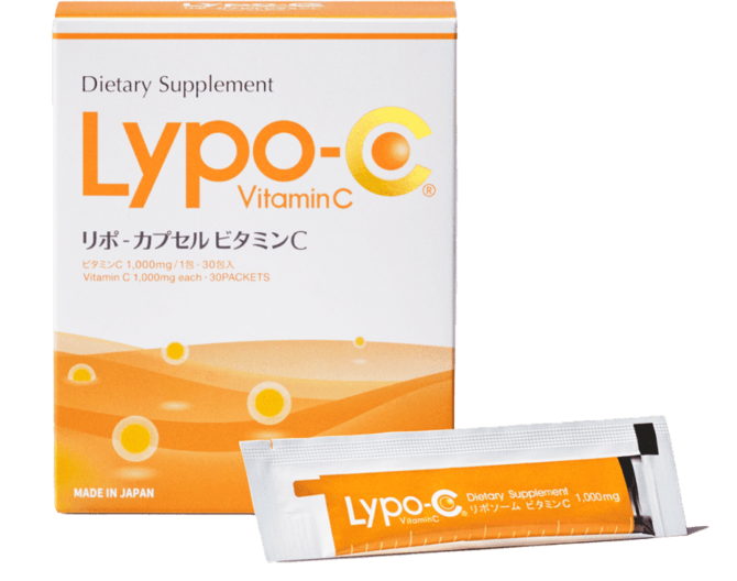 こちらが元祖、Lypo-C（リポ・カプセル　ビタミンＣ）１包あたりビタミンＣ1000mg。30包入り￥7776、11包入り￥2999